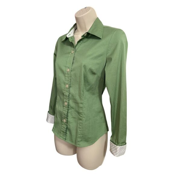 Old Navy Green Button Down Perfect Fit Stretch Shirt Size S - Picture 3 of 7